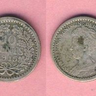 Niederlande 10 Cent 1915 Silber