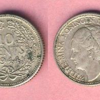 Niederlande 10 Cent 1944 P Silber