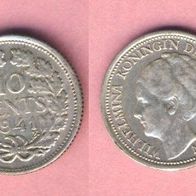 Niederlande 10 Cent 1941 Silber