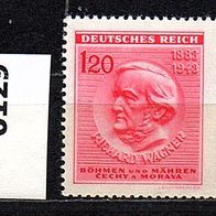 K182 - Böhmen und Mähren Mi. Nr. 128 + 129 + 130 Richard Wagner * *