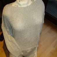 Traumstück Pullover beige goldene Fäden S M