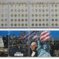 1998-2008, State Series Quarters complete 100 coins-album , P & D Mints