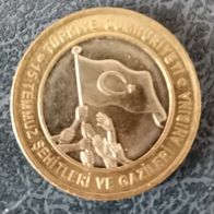 TR : Türkei 1 Lira 2016 Bfr Gedenkmünze 15. juli 2016 Veteranen und Märtyrer