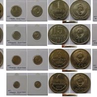 1977, Soviet Union, a set circulation coins, Leningrad Mint