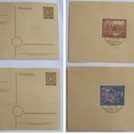 1947, Germany, Trizone, two postcards with a stamp series: „Leipzig Spring Fair”