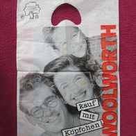 Plastik Tüte Einkaufstüte "Woolworth" 22,5x34,5 cm Einkaufs Tasche Trage Sammler