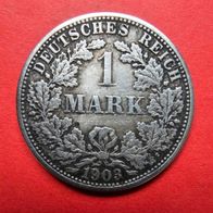 1 Mark Deutsches Reich 900ter Silbermünze 1903 F