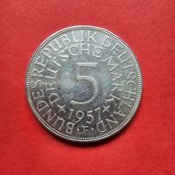 5 DMark Silberadler - Heiermann 1957 F Münze in 625er Silber