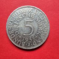 5 DMark Silberadler - Heiermann 1957 J Münze in 625er Silber