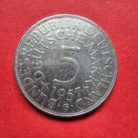 5 DMark Silberadler - Heiermann 1957 G Münze in 625er Silber