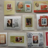 1973-1988, USSR, Lenin on Soviet philatelic sheets - a set 10 sheets