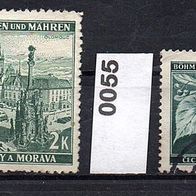 K304 - Böhmen und Mähren Mi. Nr. 27 + 31 + 55 + 57a Landschaften o