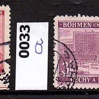K311 - Böhmen und Mähren Mi. Nr. 27 + 28 + 33a + 33b Landschaften o