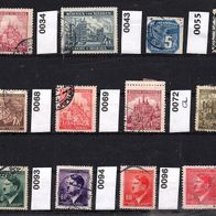 K315 - Böhmen und Mähren Mi. Nr. 28+ 34+ 43+ 55+ 67+ 68+ 69+ 72+ 92+ 93+ 94+ 96 o