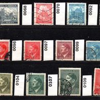 K316 - Böhmen und Mähren Mi. Nr. 34+ 68+ 70+ 92+ 94+ 96+ 97+ 99+ 102+ 104+ 107+ 109 o