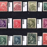 K320 - Böhmen und Mähren Mi. Nr. 68+ 69+ 72b+ 92+ 93+ 96+ 102+ 103+ 104+ 106+ 107+ o