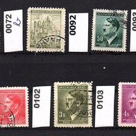 K323 - Böhmen und Mähren Mi. Nr. 68 + 72b + 92 + 93 + 96 + 102 + 103 o