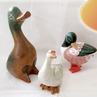schöne Landhaus Deko Figuren * Laufente Ente Gans aus Holz & Keramik