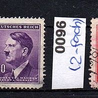 K333 - Böhmen und Mähren Mi. Nr. 93 + 96 - je 2-fach - A. Hitler o