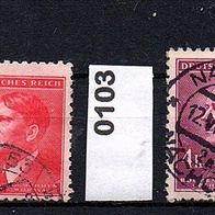 K334 - Böhmen und Mähren Mi. Nr. 93 + 96 + 103 + 107 - A. Hitler o