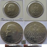 1909, Kingdom of Bavaria (German states), 3 Mark, D, Otto I, silver coin