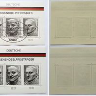 1975-Deutschland-2 St. Briefmarkenbogen-Deutsche Friedensnobelpreisträger-postfrisch