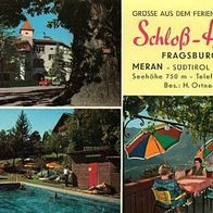 I 39012 Meran Merano Schloß-Hotel > Fragsburg 1972 , Schwimmbad 3 Ansichten