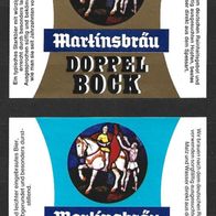 ALT Bieretiketten "Bock" + "MB-Hell" Martinsbräu Marktheidenfeld Lkr. Main-Spessart
