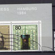 BRD / Bund 1984 Weltpostkongress, Hamburg Zusammendruck MiNr. 1217 + 1216 gestempelt
