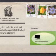 BRD / Bund 2005 Freimarken: Blumen (VII) Brief mit MiNr. 2484 A + 2485 A gelaufen