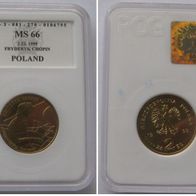 1999, Poland, 2 Zloty commemorative coin: Fryderyk Chopin, SLAB