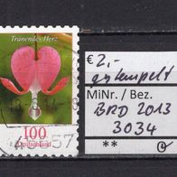 BRD / Bund 2013 Freimarke: Blumen (XXVII) MiNr. 3034 gestempelt