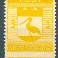 Deutsche Lokalausgaben ab 1945, Storkow Nr. 9 A postfrisch mit Falz