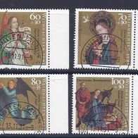 BRD 1991, MiNr: 1578 - 1581 sauber gestempelt mit Seitenrand