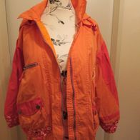 sehr schöne Jacke mit Kapuze in orange Blumen in Größe 146