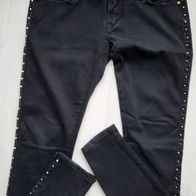 J-Welly Jeans Schwarz Slim Fit Gr. 36/38 M Samt Nieten Neu