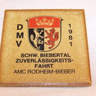 Keramik Plakette - Schw. Bibertal Zuverlässigkeits Fahrt 1981 / AMC Rodheim.. * **