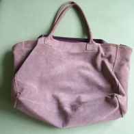 Vintage Echt Wildleder Damen Handtasche Schultertasche Genuine Leather Braun