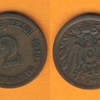 Kaiserreich 2 Pfennig 1910 F