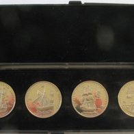 1991-Russia-Set 4 Proof Medals-250th Anniversary of the Discovery of Russian America