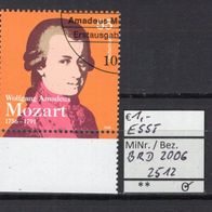 BRD / Bund 2006 250. Geburtstag von Wolfgang Amadeus Mozart MiNr. 2512 ESST