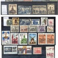 Briefmarken Polen 1921 -1946, ab 1950 52 Marken
