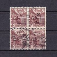 Schweiz MiNr. 363 Viererblock gestempelt M€ >2,00 #709