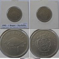 1992, 1 Rupee, Seychelles