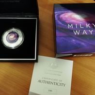 the earth and beyond - milky way 2021 $ 5 1 Oz Silber pp coloured proof Australien