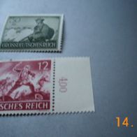2 Marken Deutsches Reich-GDR-Gebirgsjäger, stürmende Infanterie * *