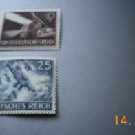 2 Marken Deutsches Reich-GDR-Scheinwerferbatterie, Stukas-postfrische Marken.