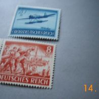 2 Marken Grossdeutsches Reich- DR-Seeaufklärer AR196 und Pioniere postfrisch.