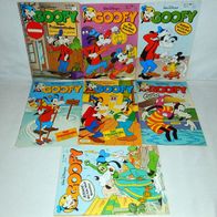 7x Konvolut Goofy Magazin 2 + 10 + 5/1982,7/1985,3/1987,1 + 2/1988