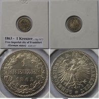 1863, Free imperial city of Frankfurt (German states), 1 Kreuzer, silver coin